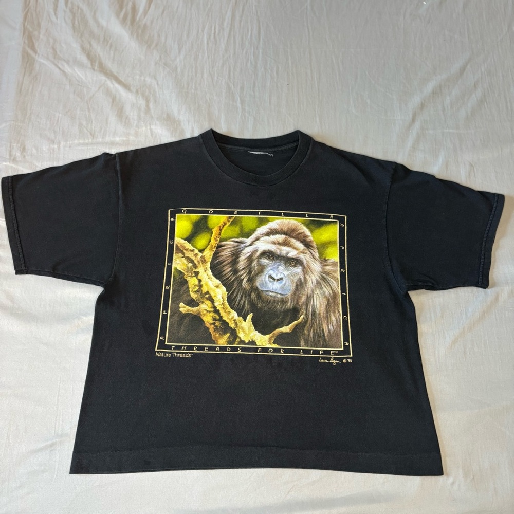 Vintage Natures Threads T Shirt Gorilla Laura Regan 1993 Africa Read Description